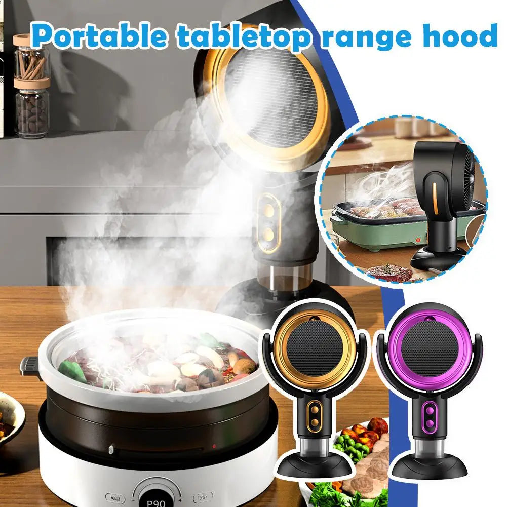 Portable Exhaust Hood Desktop Range Hood 2 Speed USB Powered Portable Kitchen Exhaust Fan Barbecue Large Suction Cooker Hood