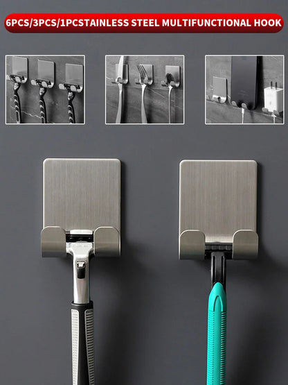 2CPS Stainless Steel Shaver Rack - Bathroom Shaver Hook - Hanging Rack Storage Bracket - Old-Fashioned Manual Shaver Holder