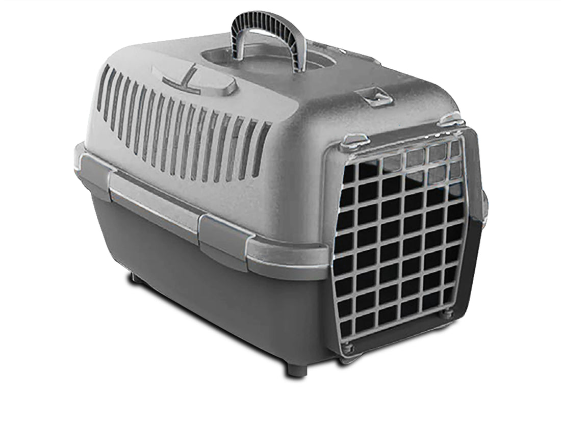 Carrier for Small Dogs and Cats 48X32X32Cm, Transport Box, Plastic, Laminated Steel Door, Ventilation Grilles