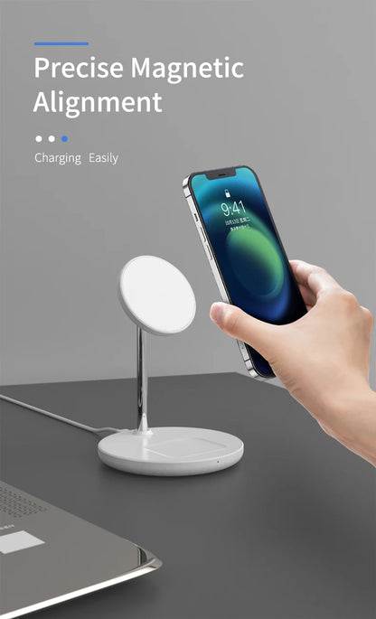 Magnetic Wireless Charger Stand 15W 2 in 1 Phone Charging Station Dock For iPhone 15 14 13 12 Pro Max AirPods Pro Fast Chargers