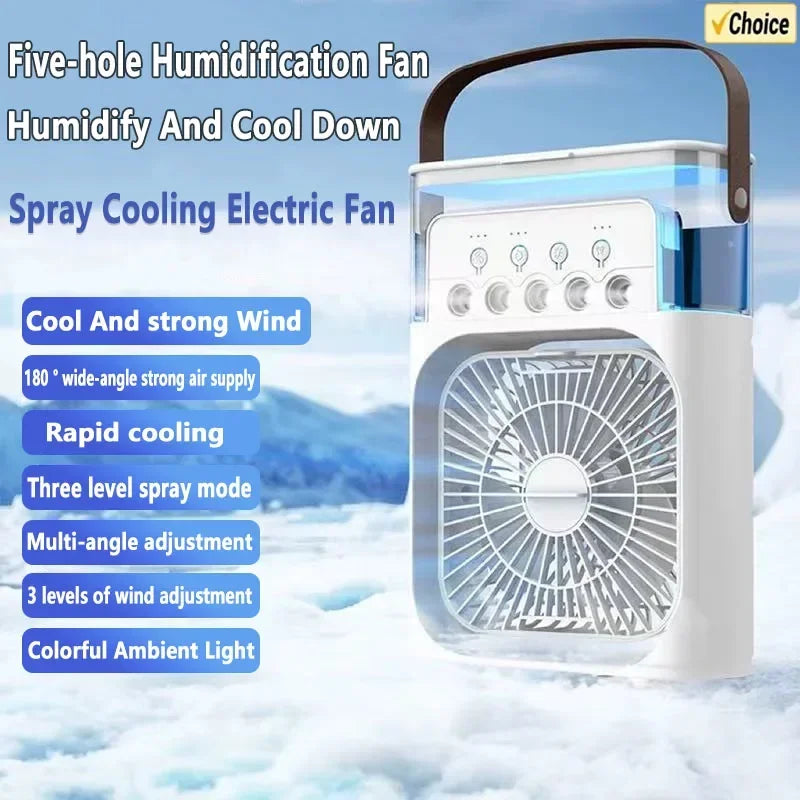 Super Cooling Desktop Small Fan Spray Air Conditioning Fan Cooling Miracle Air Cooler Dormitory Small USB Electric Fan Amagi