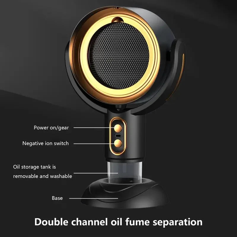 Portable Range Hood for Cooking Table Range Hood Vent Kitchen Hoods 2 Speed Exhaust Fan Retractable Negative Ion Air Purifier