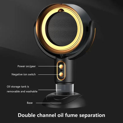 Portable Range Hood for Cooking Table Range Hood Vent Kitchen Hoods 2 Speed Exhaust Fan Retractable Negative Ion Air Purifier