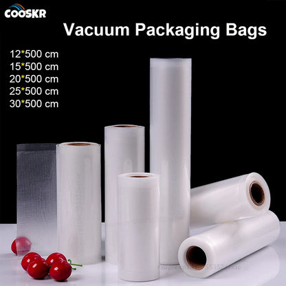 Food Vacuum Storage Packaging Bags for Vacuum Sealer Meat Fruit Vegetable Vacuum Sealer Bags Rolls 12/15/20/25/30cm 500cm/roll