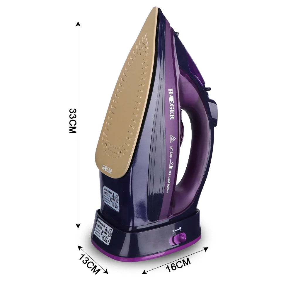 Steam Iron for Clothes,220V 2400W Handheld Electric Iron ,Wireless, Adjustable Temperature,Titanium Infused Ceramic Soleplate