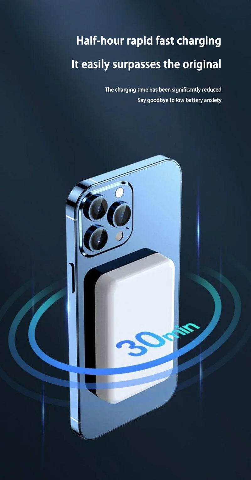 50000mAh Magnetic Power Bank Wireless PD22.5W Fast Charger For Magsafe Portable Wireless Charger For iPhone Xiaomi Spare Battery