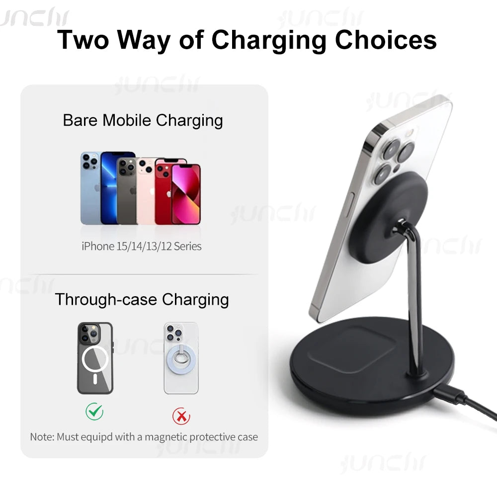 Magnetic Wireless Charger Stand 15W 2 in 1 Phone Charging Station Dock For iPhone 15 14 13 12 Pro Max AirPods Pro Fast Chargers