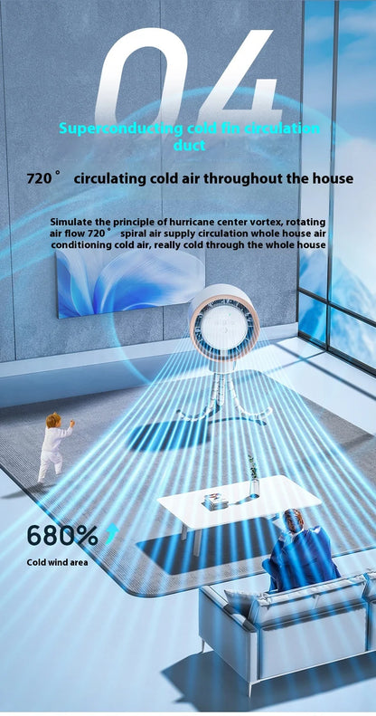 2025new fan ICE super cooling conductor desktop bedside variable frequency shaking head digital display octopus shaking head fan