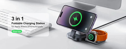 Magnetic Wireless Charger Stand 15W 2 in 1 Phone Charging Station Dock For iPhone 15 14 13 12 Pro Max AirPods Pro Fast Chargers