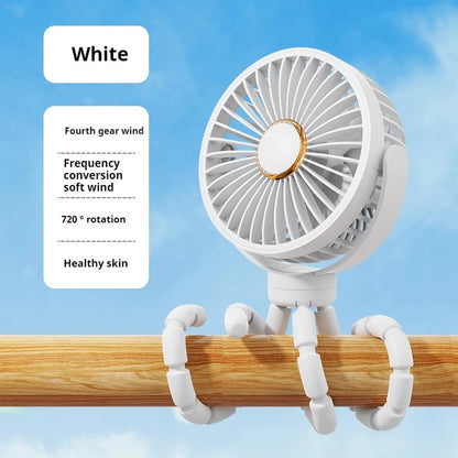 2025new fan ICE super cooling conductor desktop bedside variable frequency shaking head digital display octopus shaking head fan