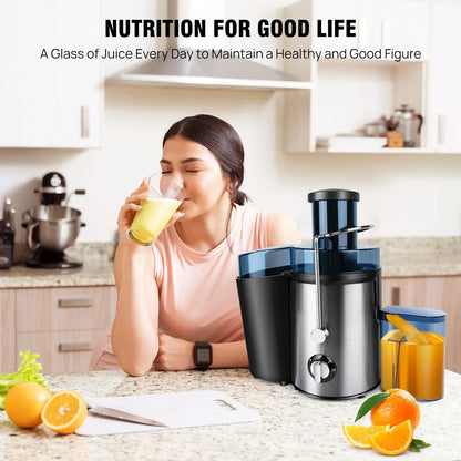 BRIEFNESS 400W Juicer ,2 Speed Electric Juicer Machines ,500ml Capacity, 65mm Wide Mouth Feed Chute for Fruit and Vegetables