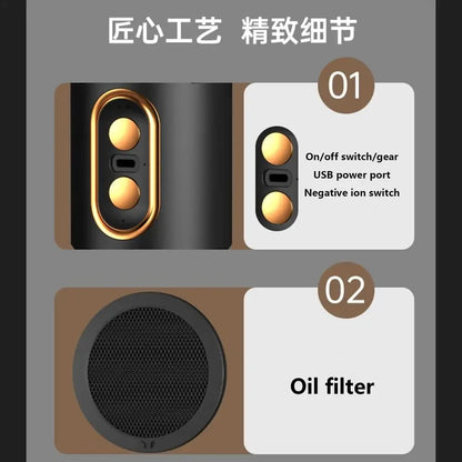 Portable Range Hood for Cooking Table Range Hood Vent Kitchen Hoods 2 Speed Exhaust Fan Retractable Negative Ion Air Purifier