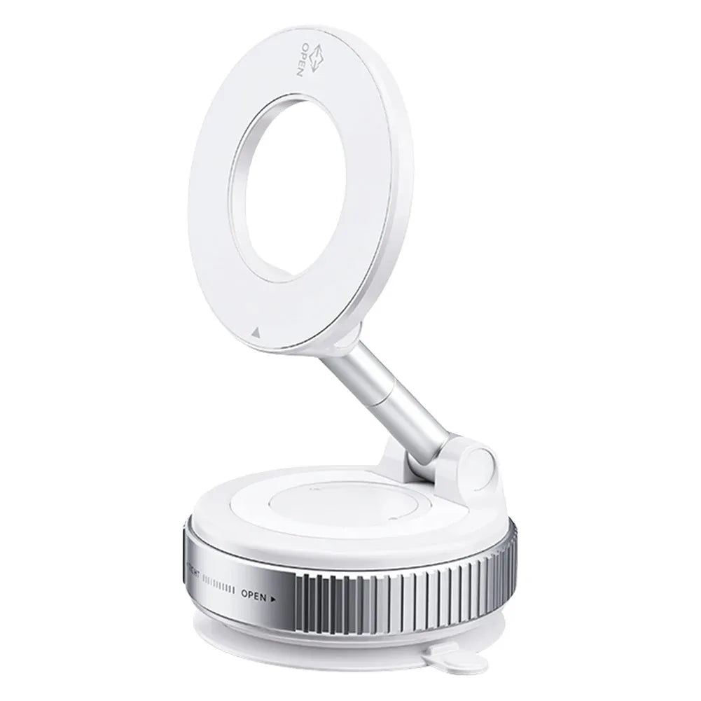 360° foldable vacuum magnetic phone stand, magnetic car phone stand, hands-free suction cup phone stand, smooth surface