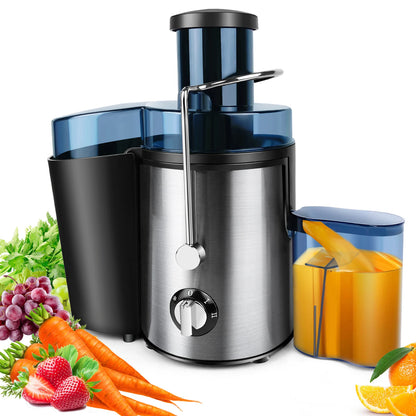 BRIEFNESS 400W Juicer ,2 Speed Electric Juicer Machines ,500ml Capacity, 65mm Wide Mouth Feed Chute for Fruit and Vegetables