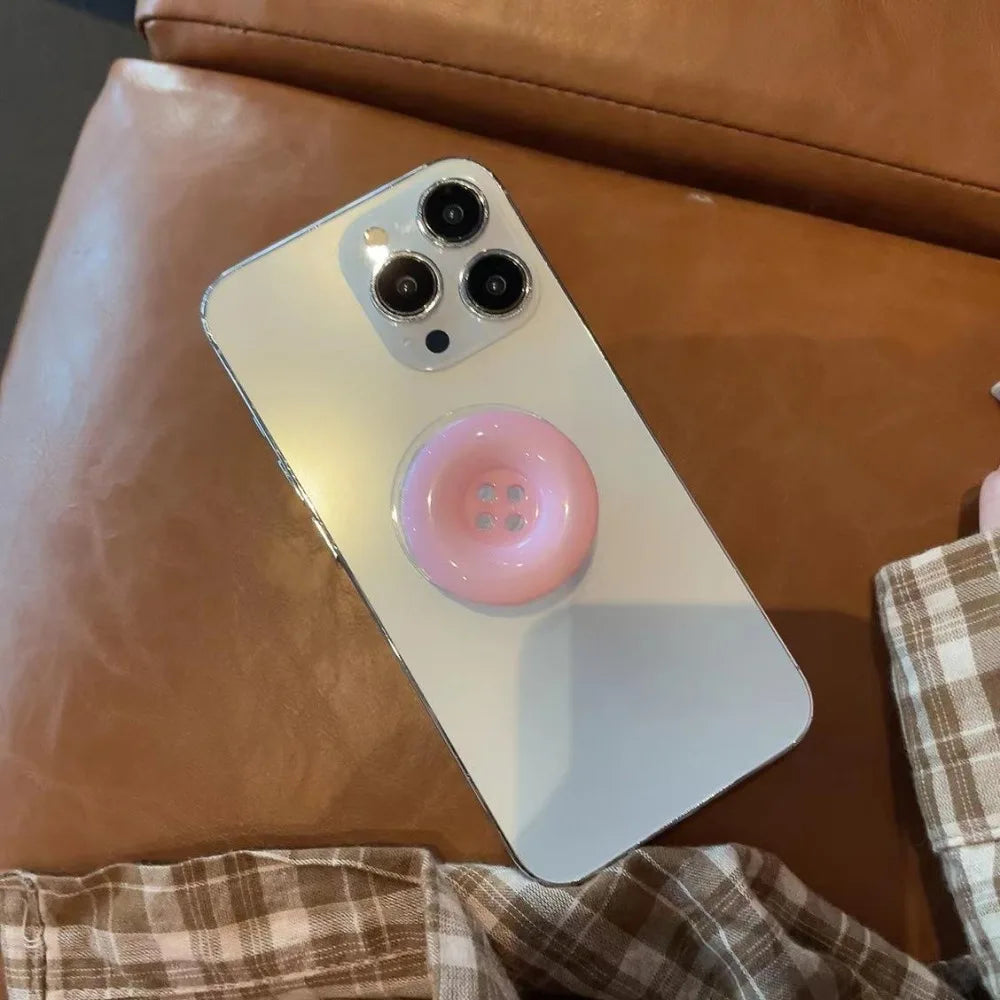 New 3D Simulated Button Phone Stand Cute Phone Grip Adhesive Retractable Phone Stand Adhesive Phone Stand