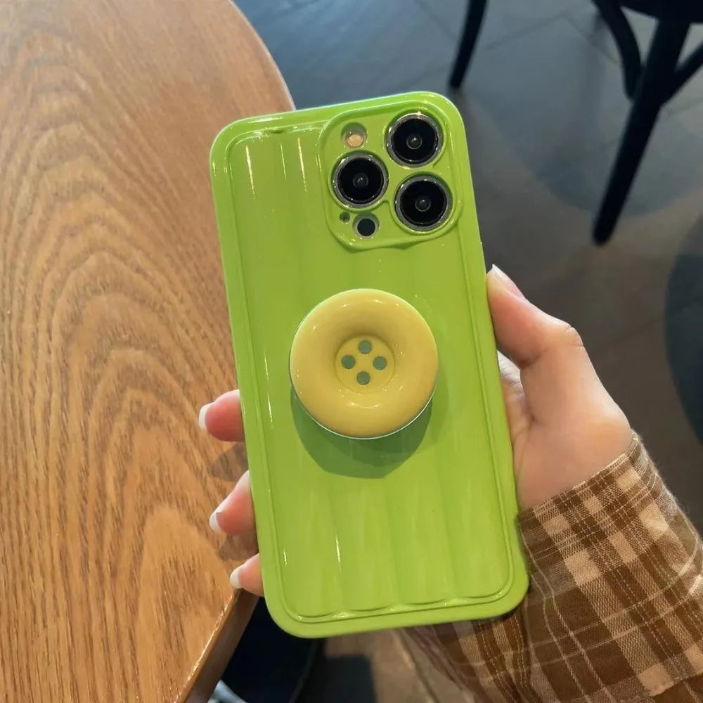 New 3D Simulated Button Phone Stand Cute Phone Grip Adhesive Retractable Phone Stand Adhesive Phone Stand