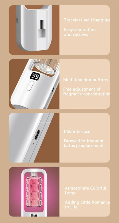 Aroma Diffuser Humidifier 5 GearFragrance Essential Oil Aromatherapy Machine Air Freshener Hotel Bedroom Toilet Deodorization