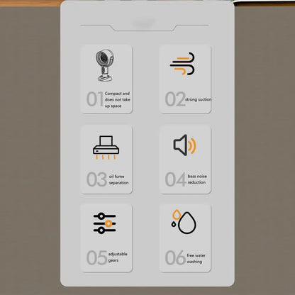 Portable Range Hood for Cooking Table Range Hood Vent Kitchen Hoods 2 Speed Exhaust Fan Retractable Negative Ion Air Purifier