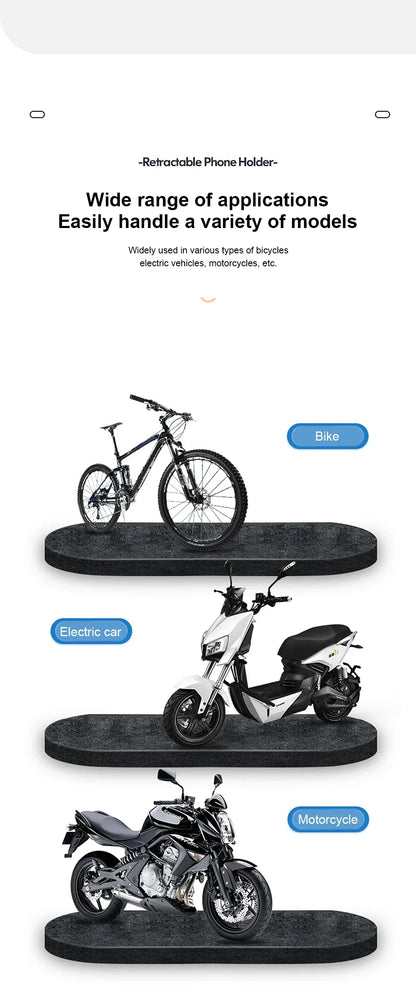 2024 New Motorcycle Phone Stand Waterproof Universal Bicycle Rotation 360 ° Adjustable Motorcycle Phone Stand