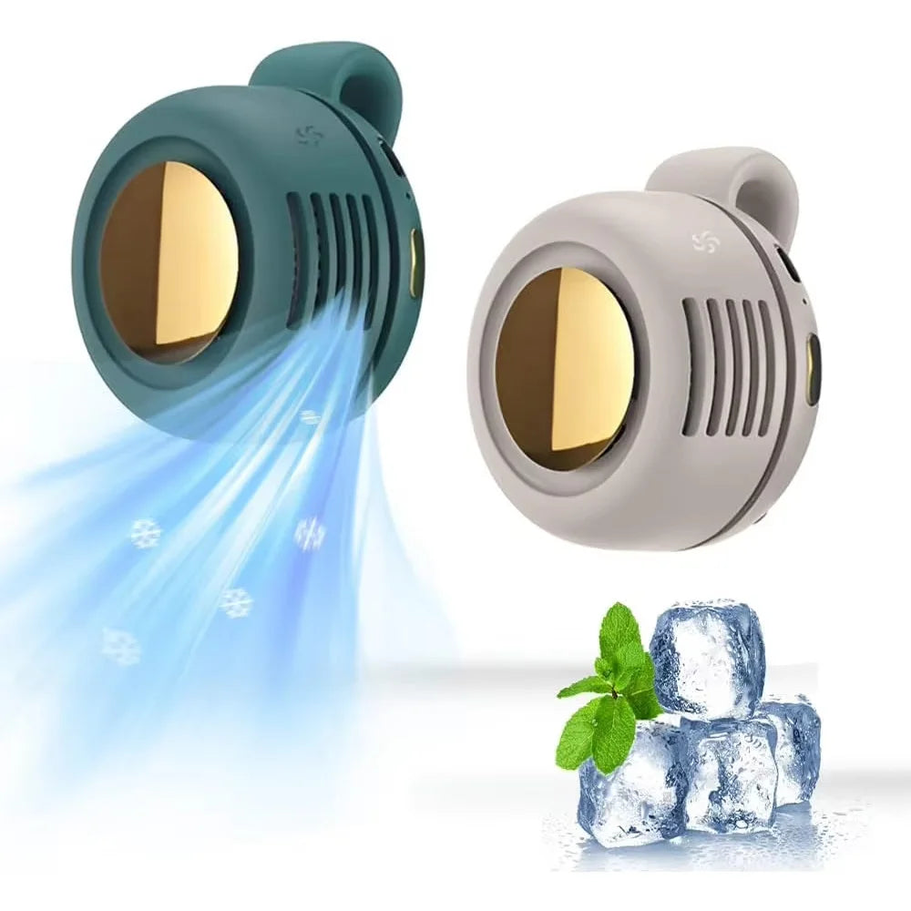 Portable Bladeless Electric Fan Adjustable 3 Speeds Suspended Hanging Waist Neck Waist Fan Suitable for Outdoor Home