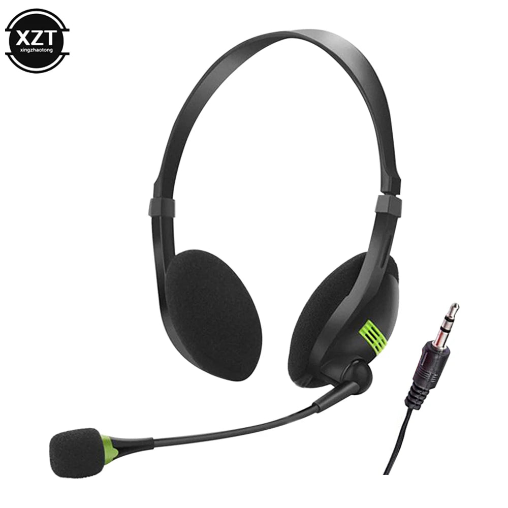 3.5mm Wired Headset Microphone Universal Computer Headset Wired Office Headset Microphone