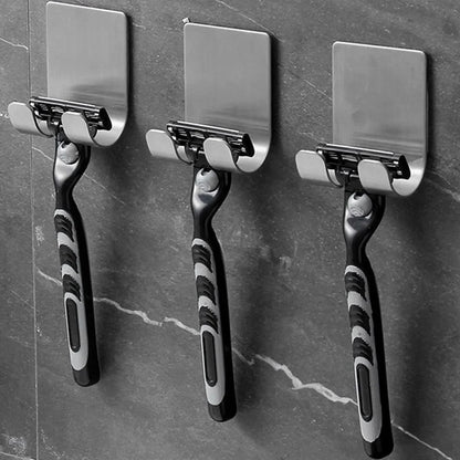2CPS Stainless Steel Shaver Rack - Bathroom Shaver Hook - Hanging Rack Storage Bracket - Old-Fashioned Manual Shaver Holder