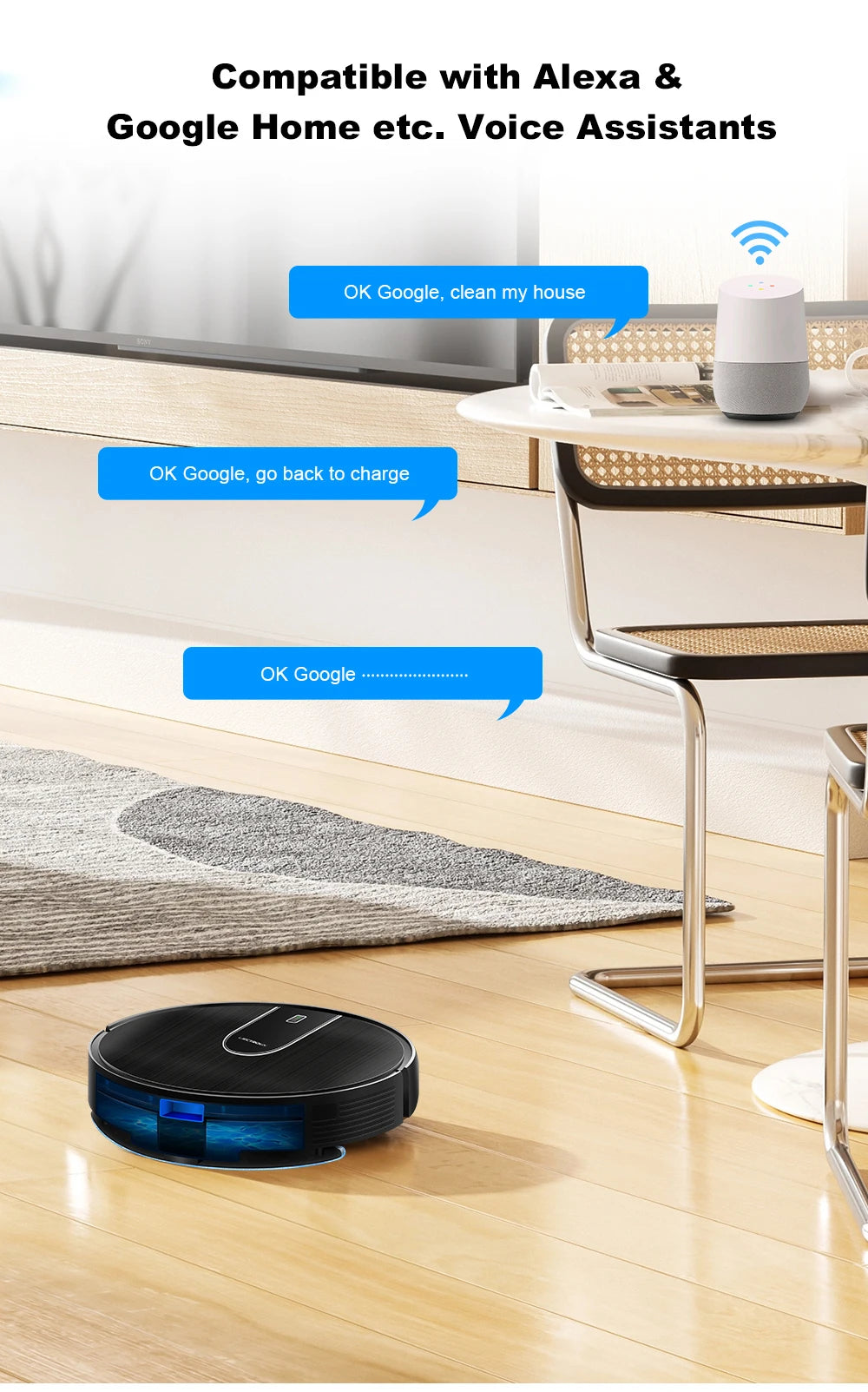  (promo code:   AEEU55 )Robot Vacuum Cleaner And Wet Mop 2-in-1 LIECTROUX N7S-U,Smart Mapping,WiFi App,4000Pa,BLDC Motor,Ideal for Pet Hair,Carpet,Floor