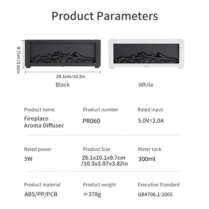 Upgraded 300ml Aroma Diffuser with 7-Color LED Flame Effect, Essential Oil Diffuser &amp; Air Humidifier, Remote &amp; Timer, Fragrance