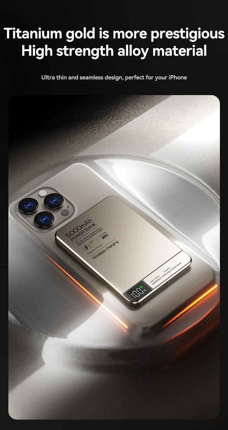 Travel Portable 10000mAh Wireless Magnetic PowerBank Fast Charging Ultra Capacity Digital External Battery PowerBank For Magsafe