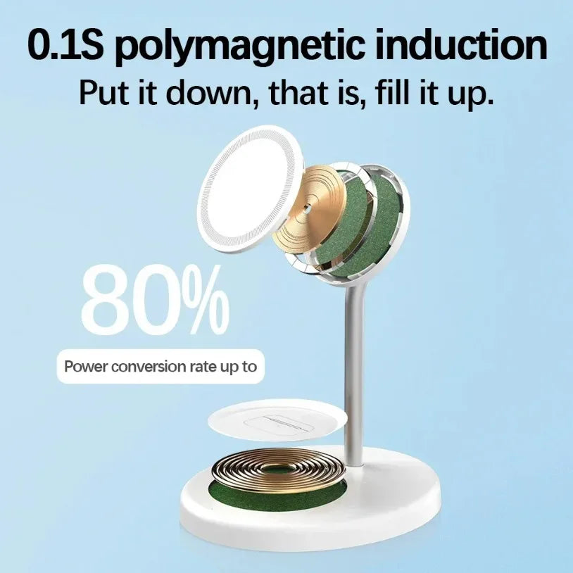 Upgraded 30W Magnetic 2 in 1 Wireless Charger Stand For iPhone 16-12 Pro Max AirPod Pro Fast Phone Charging Station Holder