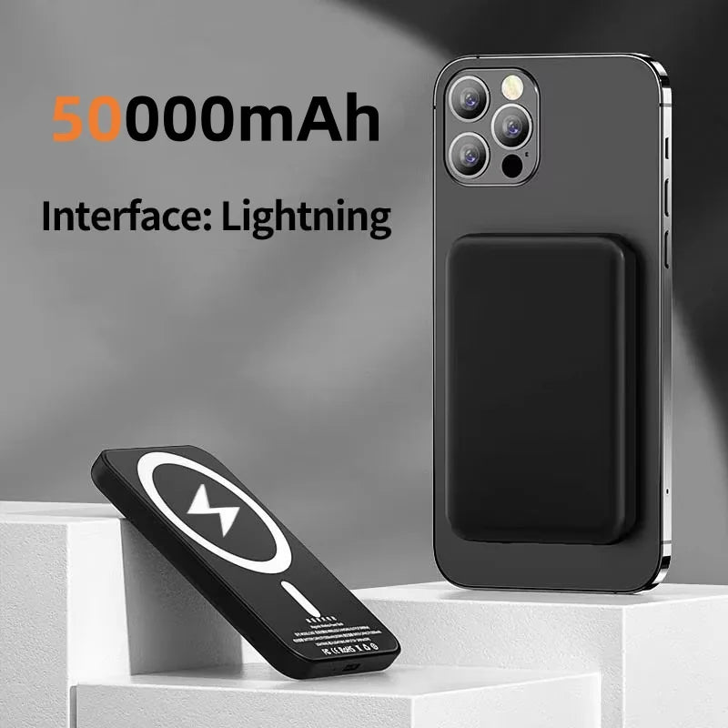 50000mAh Magnetic Power Bank Wireless PD22.5W Fast Charger For Magsafe Portable Wireless Charger For iPhone Xiaomi Spare Battery