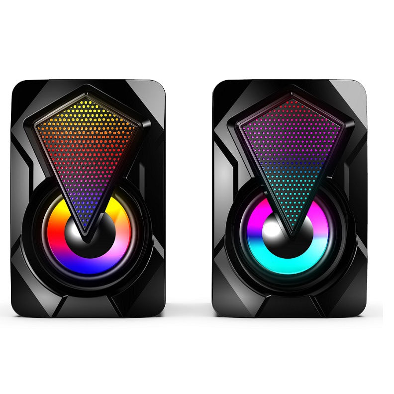 Multimedia Desktop Computer Audio Household Desk Mini RGB Colorful Wired Extra Bass